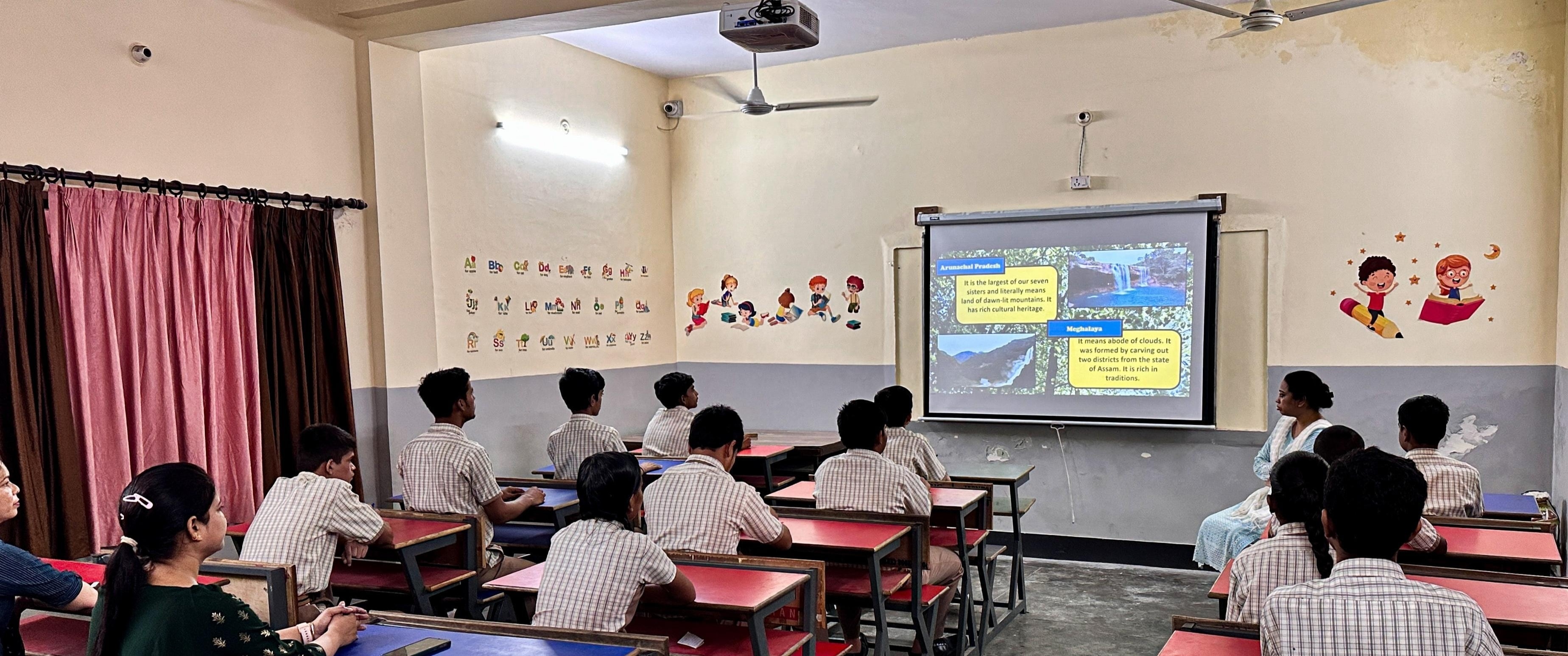 Students in a science laboratory at P. R. P. S. Hr. Sec. School